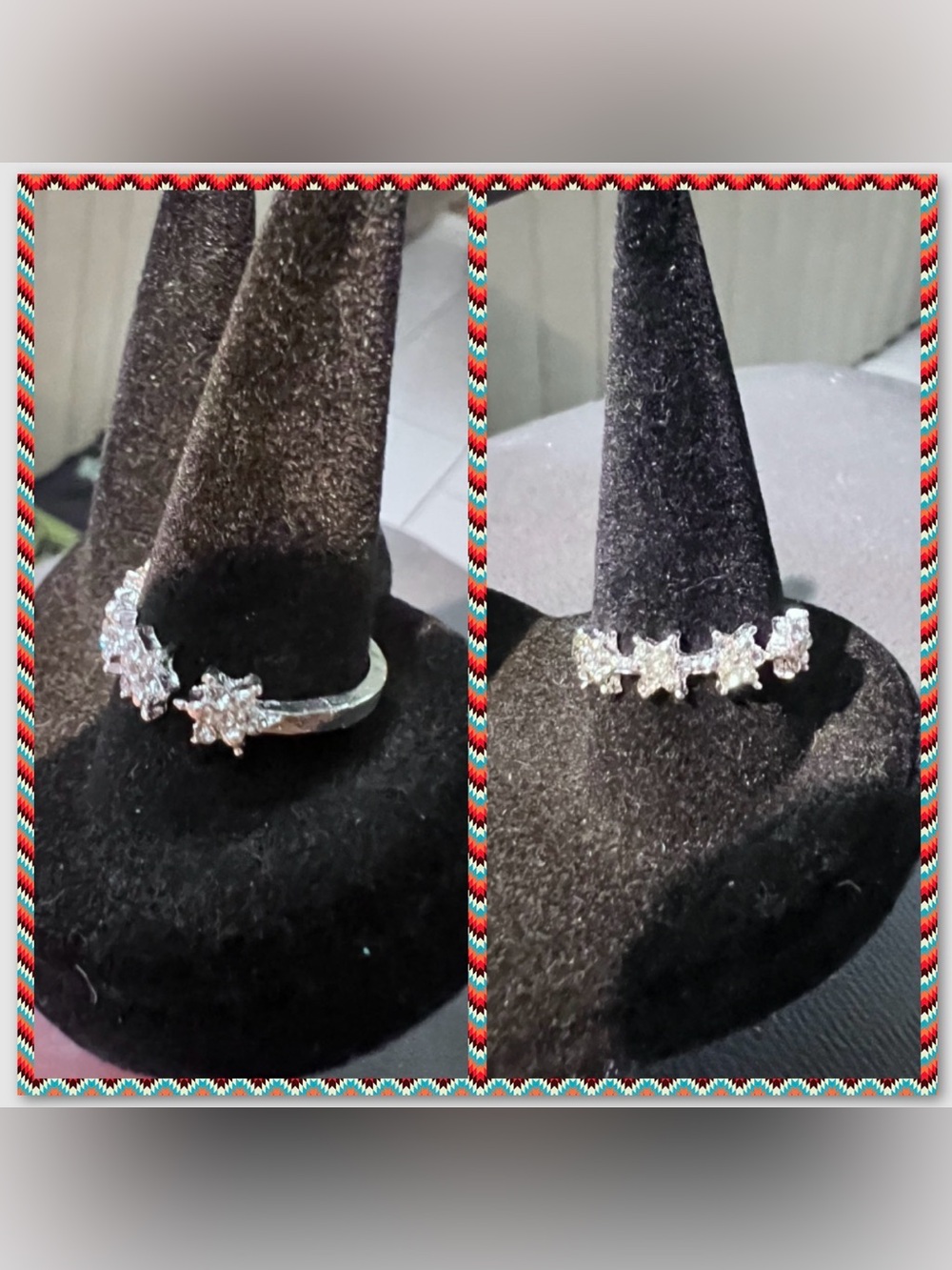 ❤️💍EXQUISITE STARS RING AUSTRIAN LAB MADE CRYSTAL CHIPS. NWT. Sz 7
